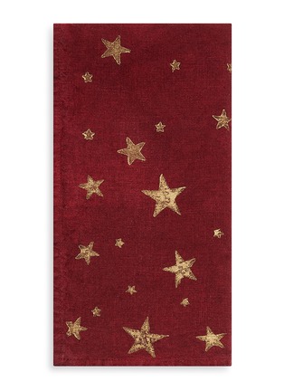 Detail View - Click To Enlarge - SUMMERILL & BISHOP - Falling Stars Linen Napkin — Claret Red