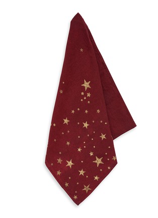 Detail View - Click To Enlarge - SUMMERILL & BISHOP - Falling Stars Linen Napkin — Claret Red