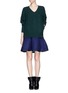 Main View - Click To Enlarge - SACAI LUCK - Sweater and quilted skirt combo dress 