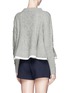 Back View - Click To Enlarge - SACAI LUCK - Flare cable knit pom-pom sweater 