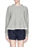 Main View - Click To Enlarge - SACAI LUCK - Flare cable knit pom-pom sweater 