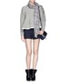 Figure View - Click To Enlarge - SACAI LUCK - Flare cable knit pom-pom sweater 