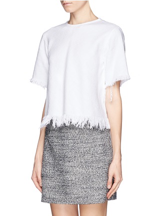 Front View - Click To Enlarge - T BY ALEXANDER WANG - Cropped burlap top