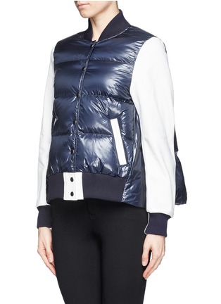 Front View - Click To Enlarge - SACAI LUCK - Contrast sleeve down jacket