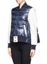 Front View - Click To Enlarge - SACAI LUCK - Contrast sleeve down jacket