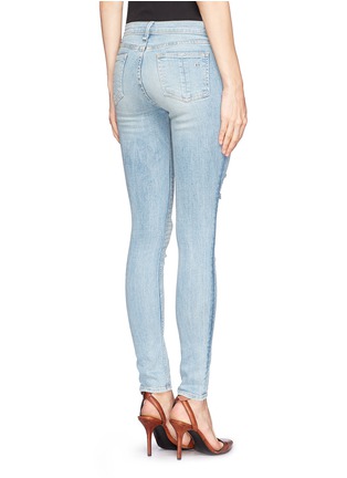 Back View - Click To Enlarge - RAG & BONE - Skinny convoy stitch detail ripped jeans