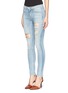 Front View - Click To Enlarge - RAG & BONE - Skinny convoy stitch detail ripped jeans