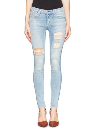 Main View - Click To Enlarge - RAG & BONE - Skinny convoy stitch detail ripped jeans