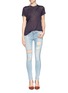 Figure View - Click To Enlarge - RAG & BONE - Skinny convoy stitch detail ripped jeans