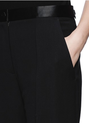 Detail View - Click To Enlarge - ALEXANDER WANG - Satin waistband crop pants