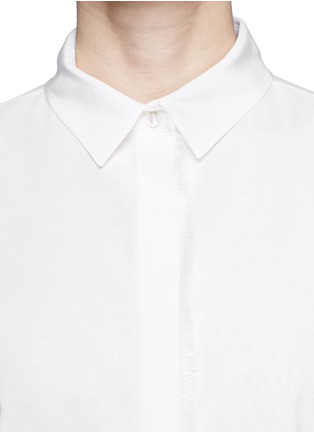 Detail View - Click To Enlarge - T BY ALEXANDER WANG - Fray trim crop shirt