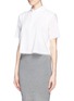 Front View - Click To Enlarge - T BY ALEXANDER WANG - Fray trim crop shirt