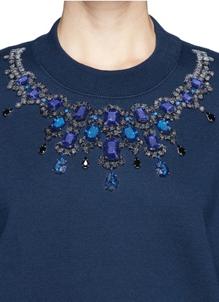 Detail View - Click To Enlarge - SACAI LUCK - Jewelled neckline sweatshirt