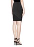 Back View - Click To Enlarge - ALEXANDER WANG - Vertical and diagonal stripe pencil skirt