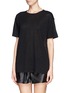 Front View - Click To Enlarge - T BY ALEXANDER WANG - Linen silk jersey oversized T-shirt