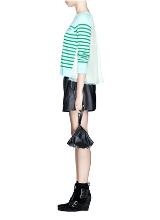 Figure View - Click To Enlarge - SACAI LUCK - Lace hem wool sweater