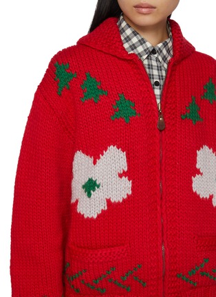  - SIENNE - Pony Intarsia Knit Zip Up Wool Sweater