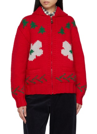 Main View - Click To Enlarge - SIENNE - Pony Intarsia Knit Zip Up Wool Sweater