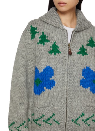  - SIENNE - Pony Intarsia Knit Zip Up Wool Sweater