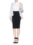 Figure View - Click To Enlarge - LANVIN - Pinned asymmetric ruche pencil skirt