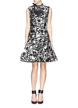 Detail View - Click To Enlarge - LANVIN - Abstract jacquard pleat flare dress