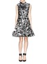 Detail View - Click To Enlarge - LANVIN - Abstract jacquard pleat flare dress
