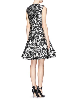 Back View - Click To Enlarge - LANVIN - Abstract jacquard pleat flare dress