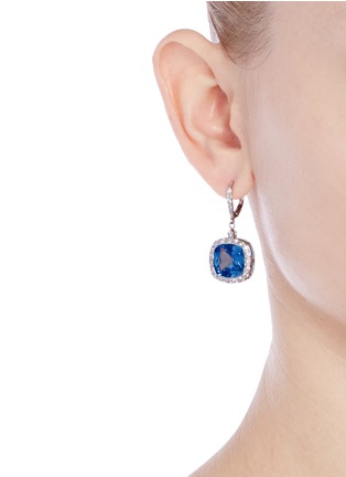 Figure View - Click To Enlarge - CZ BY KENNETH JAY LANE - Cubic zirconia cushion cut drop earrings