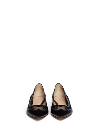 Figure View - Click To Enlarge - GIANVITO ROSSI - Mesh insert leather flats