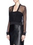 Front View - Click To Enlarge - GIVENCHY - Semi-sheer silk cropped top