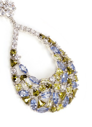 Detail View - Click To Enlarge - CZ BY KENNETH JAY LANE - Cubic Zirconia floral teardrop earrings