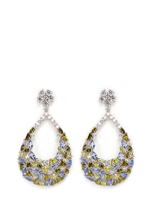 Main View - Click To Enlarge - CZ BY KENNETH JAY LANE - Cubic Zirconia floral teardrop earrings