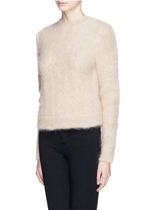 Front View - Click To Enlarge - GIVENCHY - Wavy chevron angora blend sweater 