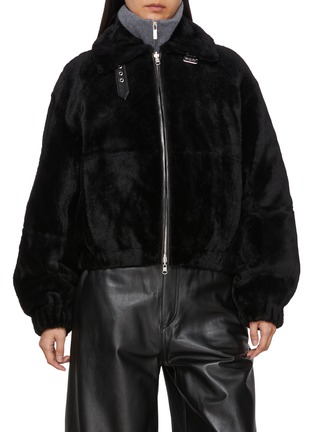 Main View - Click To Enlarge - HELMUT LANG - Reversible Lamb Shearling Bomber Jacket