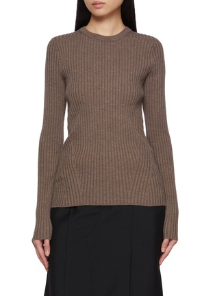 Main View - Click To Enlarge - HELMUT LANG - Open Back Rib Knit Top