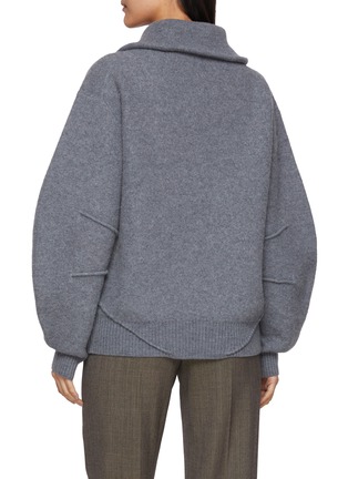 Back View - Click To Enlarge - HELMUT LANG - Quarter Zip Wool Knit Sweater