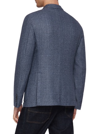 Back View - Click To Enlarge - EQUIL - Jack Single Breasted Plaid Garment Dyed Blazer