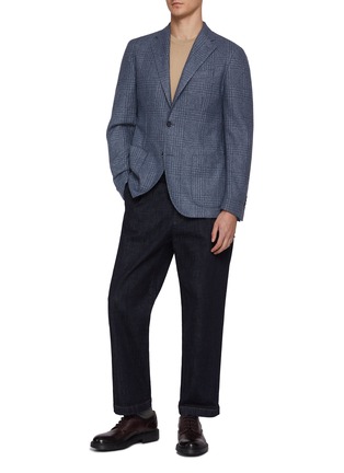 Figure View - Click To Enlarge - EQUIL - Jack Single Breasted Plaid Garment Dyed Blazer