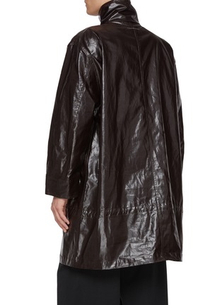 Back View - Click To Enlarge - MM6 MAISON MARGIELA - Oversized Sports Leather Jacket