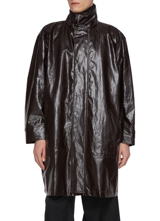 Main View - Click To Enlarge - MM6 MAISON MARGIELA - Oversized Sports Leather Jacket