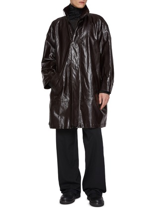Figure View - Click To Enlarge - MM6 MAISON MARGIELA - Oversized Sports Leather Jacket
