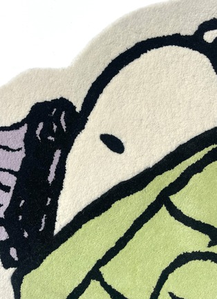 Detail View - Click To Enlarge - MAISON DEUX - x Peanuts Puffer Jacket Rug — Kiwi/Lilac