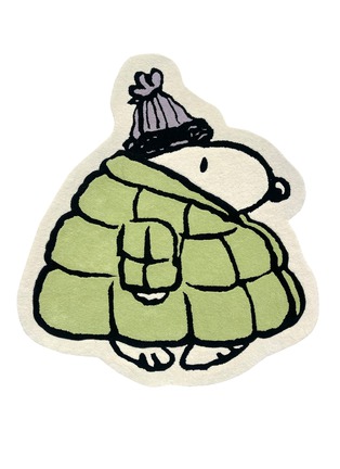 Main View - Click To Enlarge - MAISON DEUX - x Peanuts Puffer Jacket Rug — Kiwi/Lilac