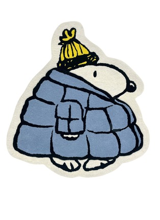 Main View - Click To Enlarge - MAISON DEUX - x Peanuts Puffer Jacket Rug — Blue/Yellow
