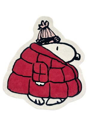 Main View - Click To Enlarge - MAISON DEUX - x Peanuts Puffer Jacket Rug — Red/Pink