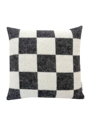 Main View - Click To Enlarge - MAISON DEUX - Checkerboard Cushion Cover — Black/White