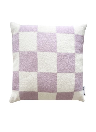 Main View - Click To Enlarge - MAISON DEUX - Checkerboard Cushion Cover — Lilac/White