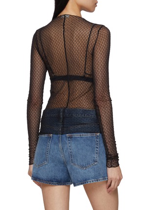 Back View - Click To Enlarge - FREE PEOPLE - Minding My Business Long Sleeve Sheer Top
