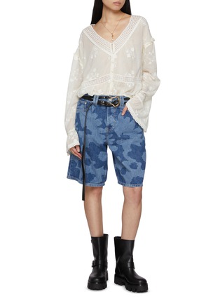 Figure View - Click To Enlarge - FREE PEOPLE - Montana Printed Denim Shorts