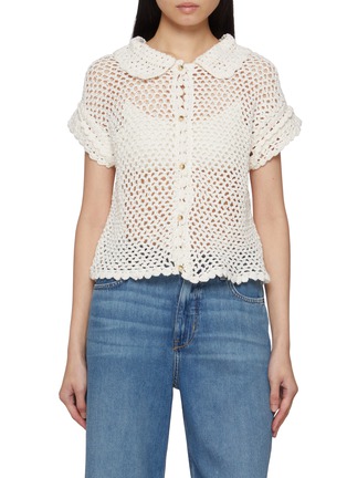 Main View - Click To Enlarge - FREE PEOPLE - Lily Crochet Cotton Top